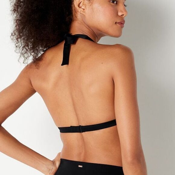 Victoria’s Secret Pink Swim Push Up Triangle Padded Bra Bikini Top Black XXL - Picture 5 of 8